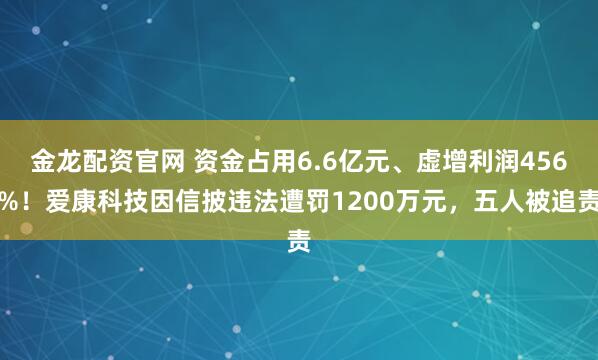 金龙配资官网 资金占用6.6亿元、虚增利润456%！爱康科技因信披违法遭罚1200万元，五人被追责